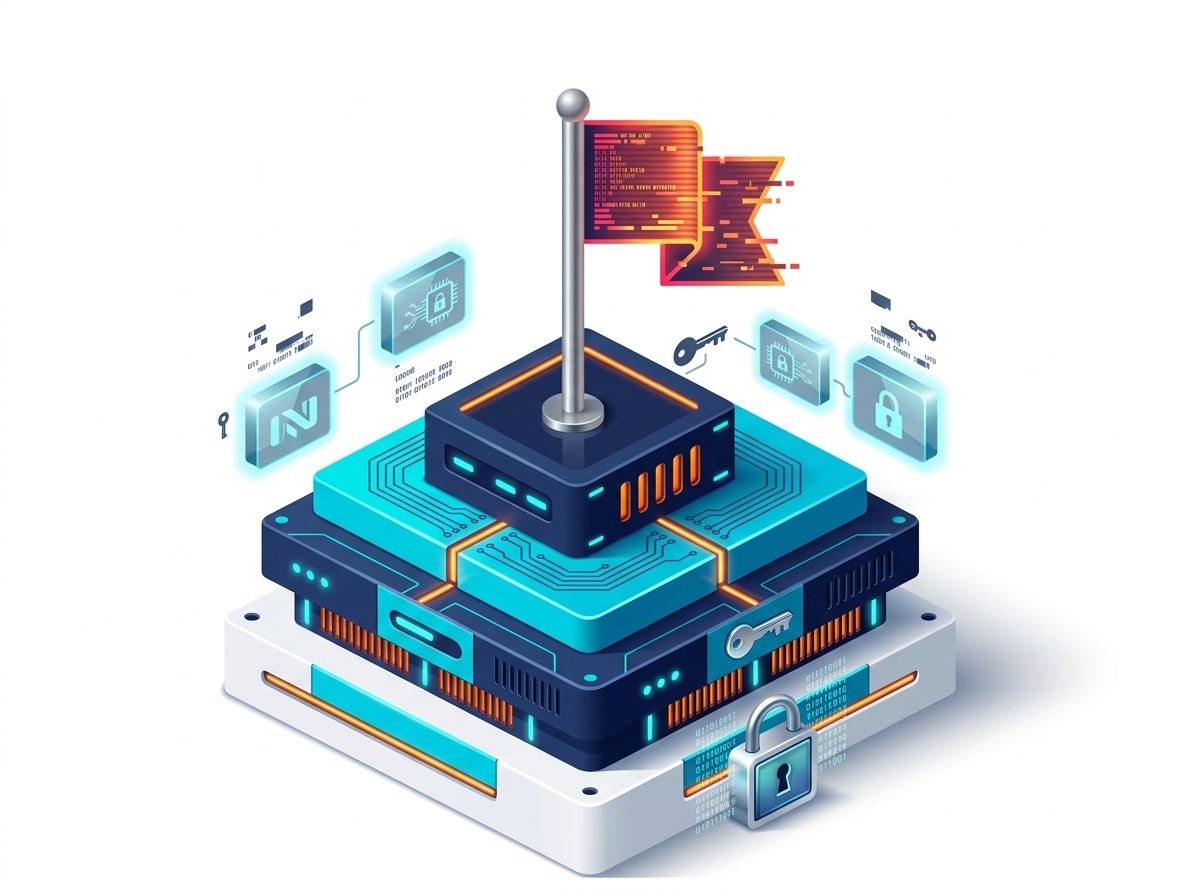 Capture The Flag CTF Platform Color Illustration