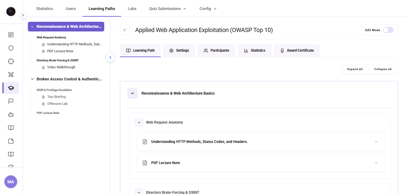 Hacktify LMS Applied Web Application Exploitation Course Modules