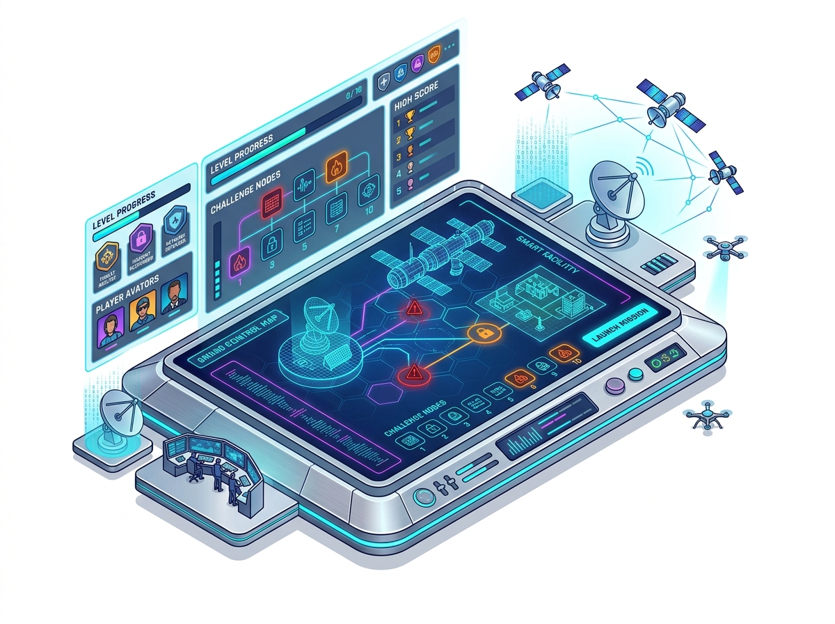 Game-Based Challenges 3D Cyber Range Simulation Platform Illustration