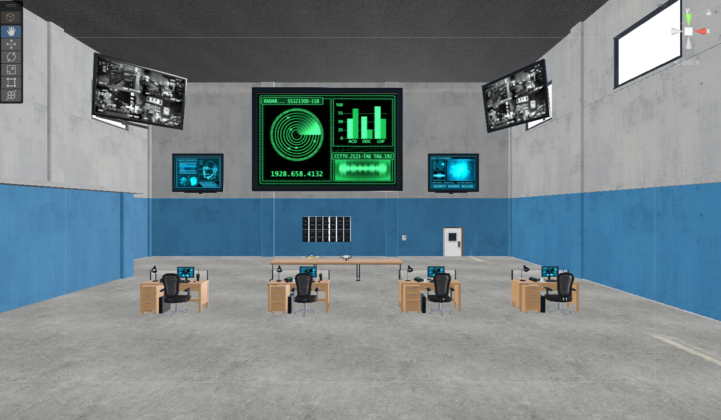 Hacktify 3D Gamified Drone Operations Center with Radar and CCTV Feeds