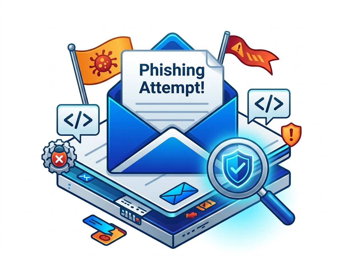 PhishMail Phishing Simulation Platform Color Illustration